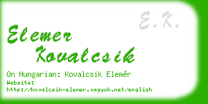 elemer kovalcsik business card
